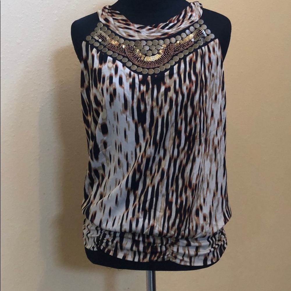 Animal print tank blouse